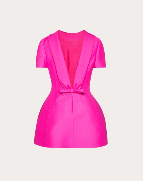 Valentino - Crepe Couture Short Dress With Bow Detail - Pink Pp - Woman - Dresses