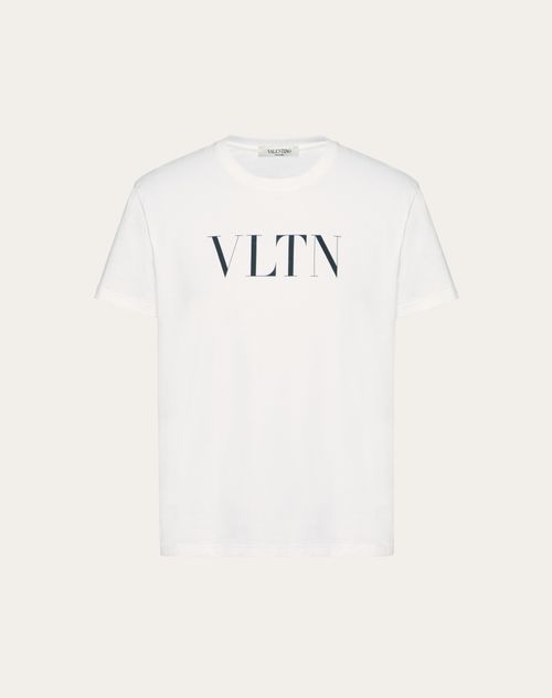 Valentino - Vltn T-shirt - White/ Black - Man - Shelve - Mrtw (logo)