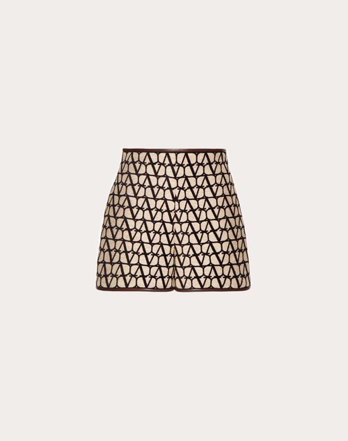 Valentino - Toile Iconographe Light Shorts - Beige/black - Woman - All About Logo