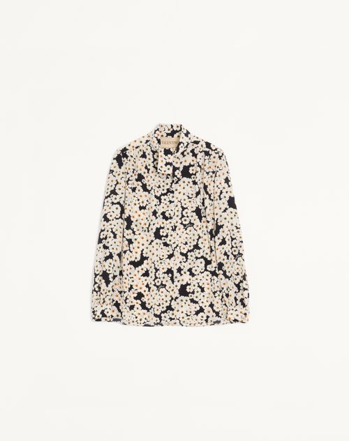 Valentino - Hemd Aus Crêpe De Chine Mit Après L'hiver Primula-print - Multicolor - Frau - Blusen Und Tops