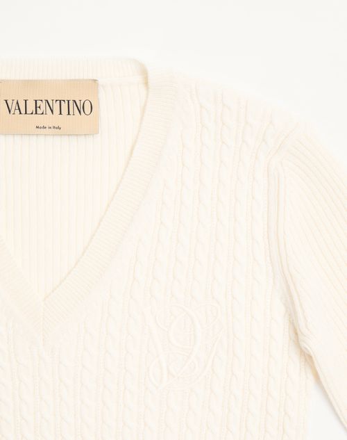 Valentino - Embroidered Cashmere Sweater - Ivory - Woman - Woman Sale