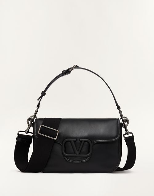 Valentino Garavani - Valentino Garavani Noir Nappa Leather Shoulder Bag - Black - Man - Man Bags & Accessories Sale