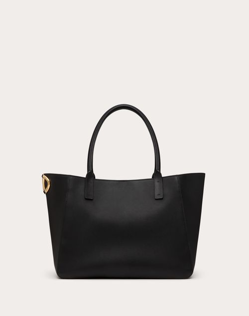 Valentino Garavani - Vlogo Side Shopping Bag In Nappa Calfskin - Black - Woman - Totes