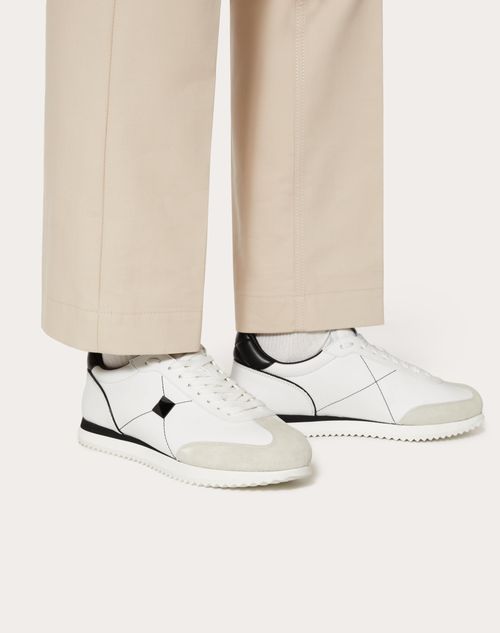 Valentino Garavani - Stud Around Low-top Calfskin And Nappa Leather Sneaker - White/ Black - Man - Man View All