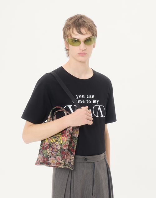Valentino - Valentino Cotton Jersey T-shirt With You Can Come To My Villa Print - Black/white - Man - T-shirts And Sweatshirts