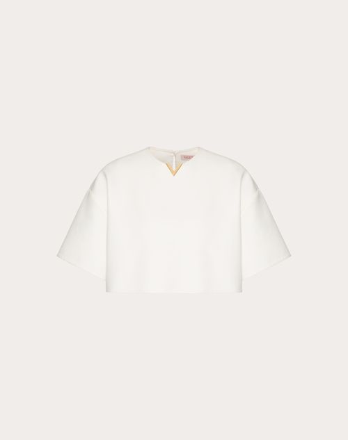Valentino - Light Double Splittable Gabardine Top - White - Woman - Shirts & Tops