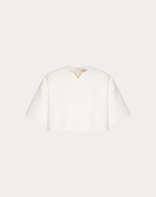 Valentino - Light Double Splittable Gabardine Top - White - Woman - Ready To Wear