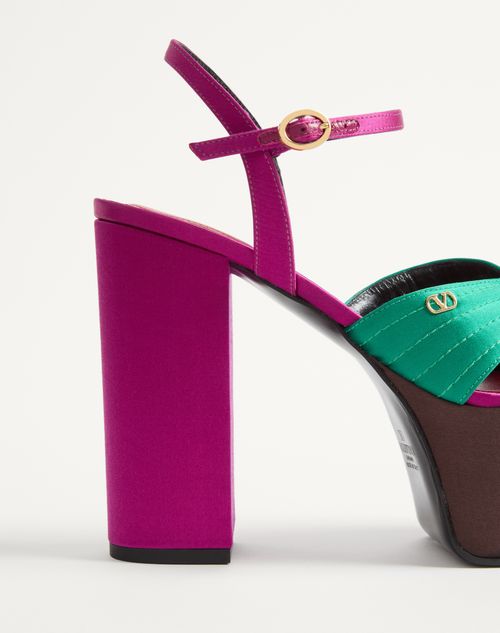 Valentino Garavani - Sandal With Crasher Platform In Satin 125mm - Multicolour - Woman - Sandals