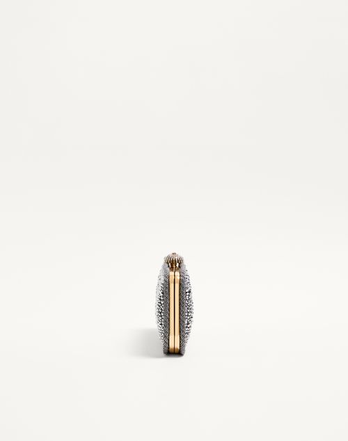 Valentino Garavani - Valentino Garavani Carry Secrets Minaudiere With Rhinestones - Crystal - Woman - Clutches