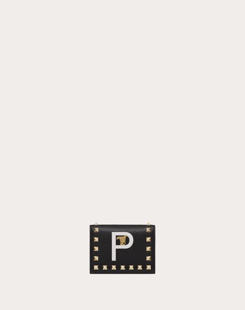 Valentino Garavani - Valentino Garavani Rockstud Pet Customizable Wallet - Black/white - Woman - Wallets And Small Leather Goods