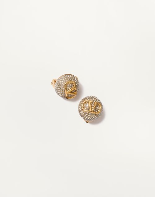Valentino Garavani - Vlogo Signature Metal And Swarovski® Crystal Earrings - Gold - Woman - Jewelry