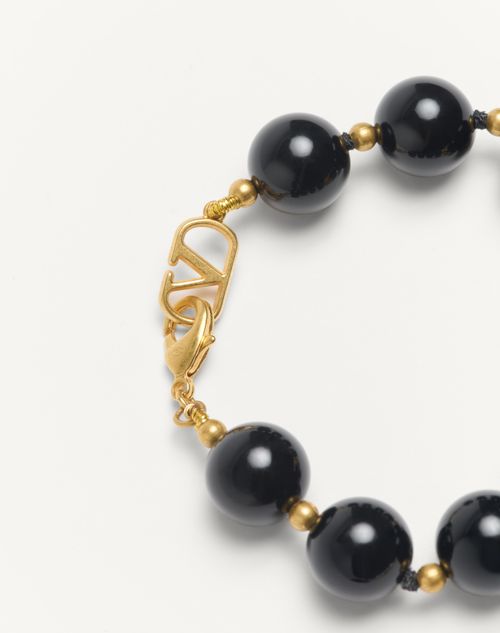 Valentino Garavani - Coeur Royal Bracelet In Metal, Resin, Enamel And Swarovski® Crystals - Black - Woman - Fashion Jewelry