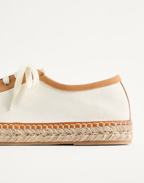 Valentino Garavani - Palm Avenue Espadrilles In Canvas And Buffalo - Ivory - Man - Loafers And Driver