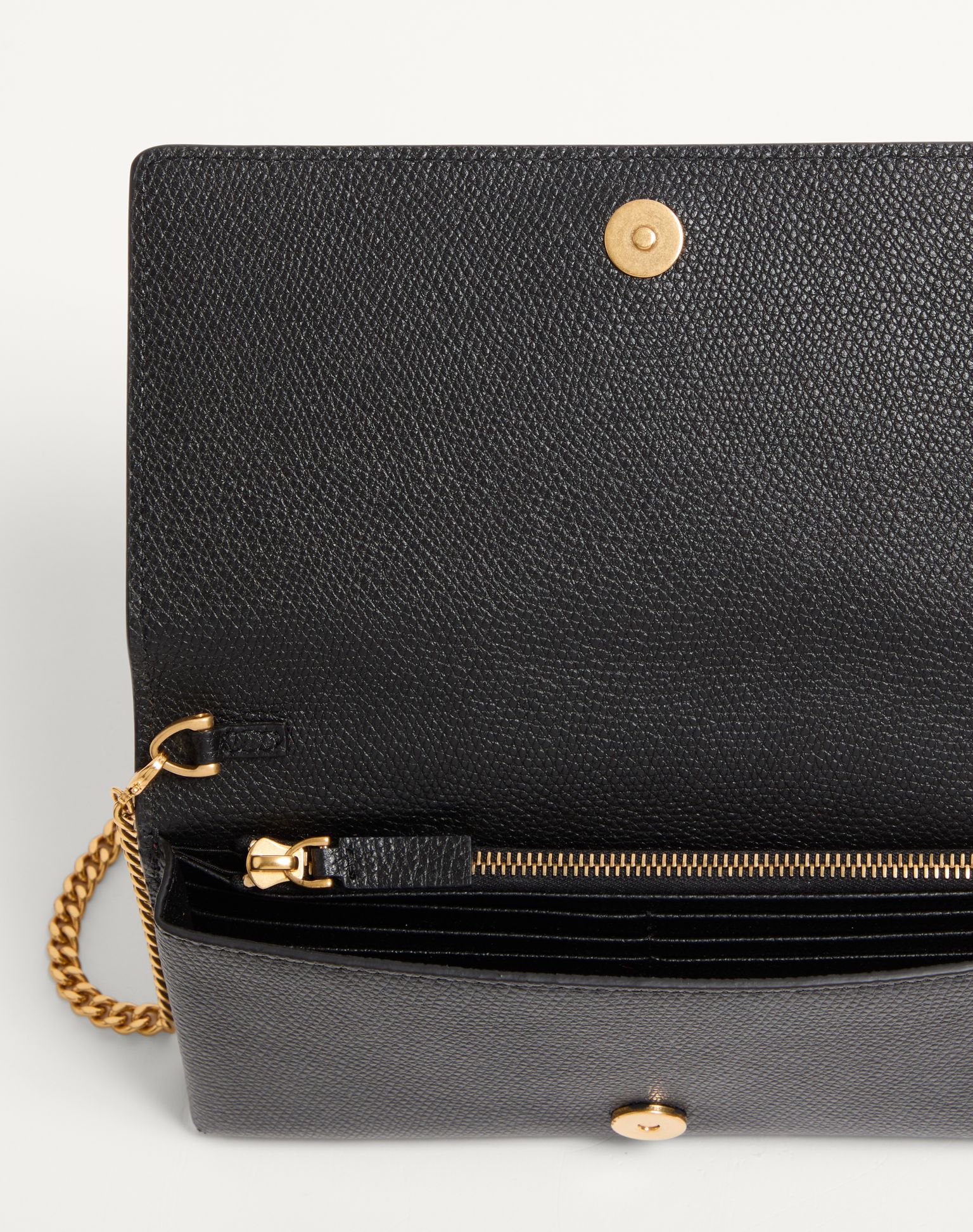 발렌티노 가라바니 브이로고 시그니처 그레이니 카프스킨 체인 지갑 7W2P0W42SNP_0NO