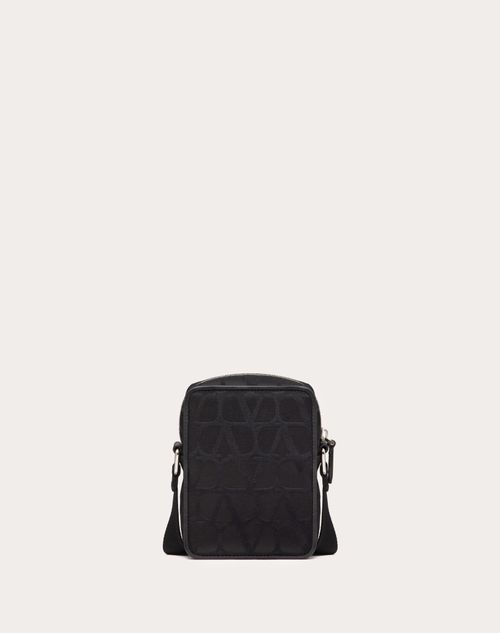 Petit Sac À Bandoulière Vltn En Cuir pour Homme en Noir