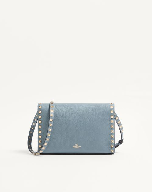 Valentino Garavani - Small Rockstud Grainy Calfskin Crossbody Bag - Stone - Woman - Shoulder Bags