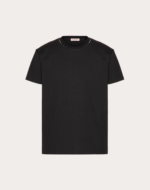 ブラック アンタイトルドスタッズ クルーネック コットン Tシャツ for メンズ インチ ホワイト | Valentino JP