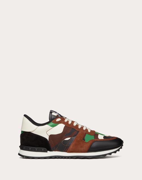 Valentino Garavani - Camouflage Rockrunner Sneaker - Brown/multicolor - Man - Rockrunner - M Shoes
