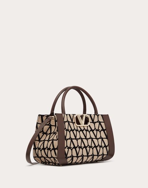Valentino Garavani - Small Vlogo Signature Toile Iconographe Handbag - Beige/black - Woman - Toile Iconographe