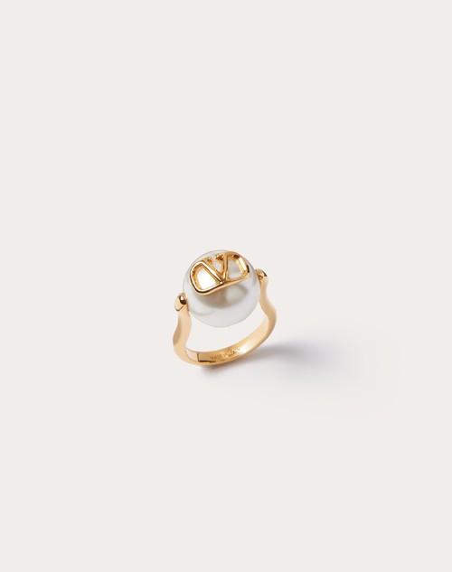 Valentino Garavani VLogo Signature pearl rings - Gold