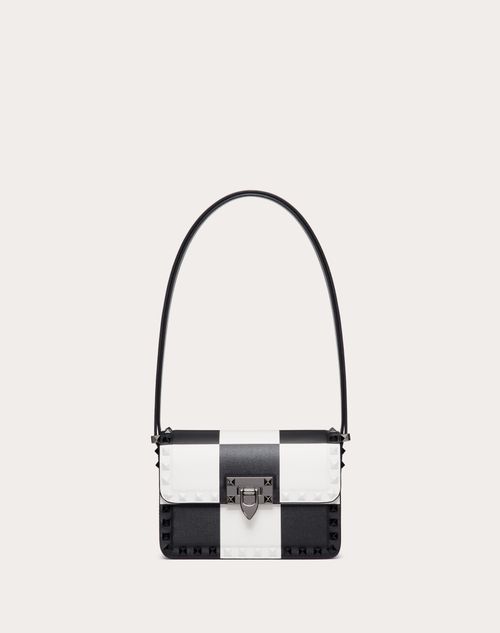 Valentino Garavani - Small Rockstud23 Shoulder Bag With Chess Print - Black/ivory - Woman - Shoulder Bags