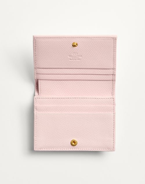 Valentino Garavani - Vlogo Signature Grainy Calfskin Wallet - Rose Quartz - Woman - Wallets And Small Leather Goods