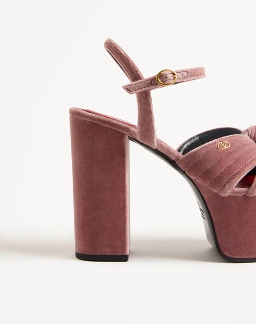 Valentino Garavani - Sandalia Crasher De Terciopelo Con Plataforma Y Tacón De 125 mm - Lip - Mujer - Sandalias