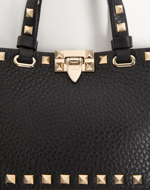 Mini Rockstud Shopping Bag In Grainy Calfskin for Woman in Mini Rockstud Shopping Bag In Grainy Calfskin for Woman in