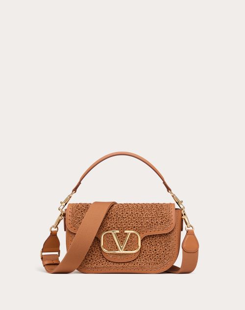 Valentino Garavani - Valentino Garavani Alltime Woven Leather Shoulder Bag - Almond - Woman - Bags