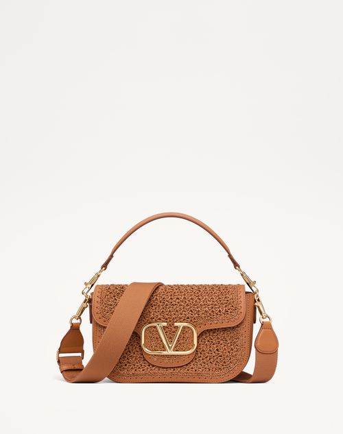 Valentino Garavani - Valentino Garavani Alltime Woven Leather Shoulder Bag - Almond - Woman - Valentino Garavani Alltime