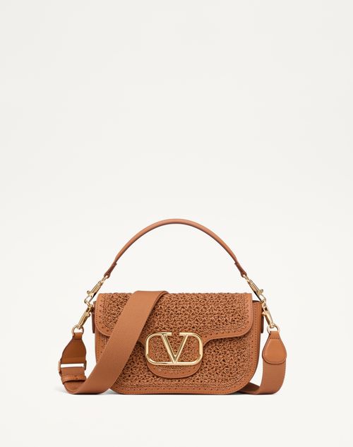 Valentino Garavani - Sac Porté Épaule Valentino Garavani Alltime En Cuir Tressé - Amande - Femme - Valentino Garavani Alltime