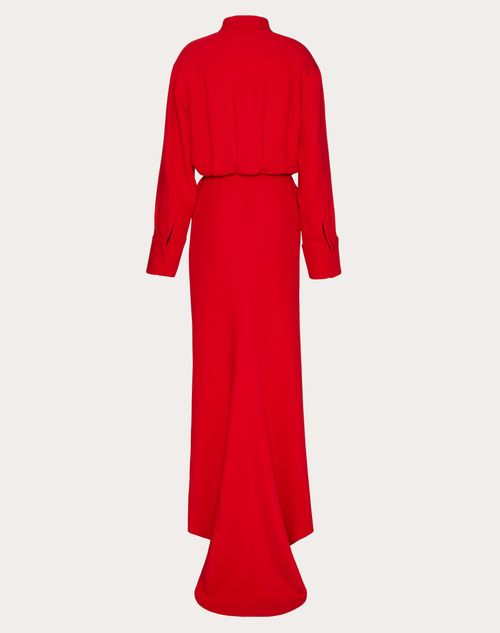 Valentino - Robe Longue En Cady Couture - Rouge - Femme - Robes De Soirée