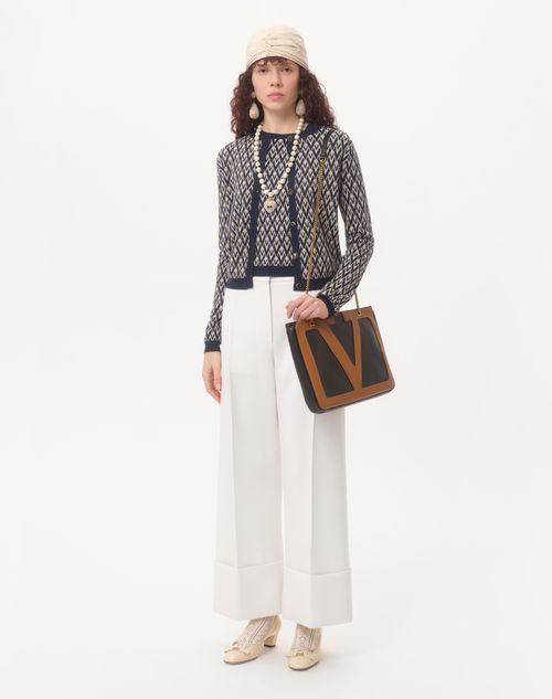 Valentino - Double Compact Drill Trousers - Ivory - Woman - Pants And Shorts
