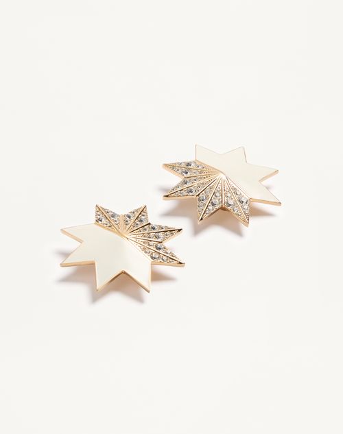 Valentino Garavani - Pas Plus Earrings In Metal, Enamel And Swarovski® Crystals - Gold/crystal - Woman - Fashion Jewelry