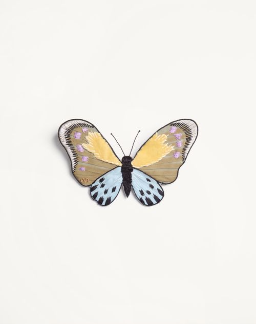 Valentino Garavani - Valentino Flutterby Brosche Aus Samt - Gold/mehrfarbig - Mann - Schmuck Und Uhren