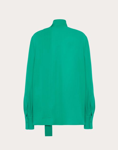 Valentino - Blusa De Georgette - Verde - Mujer - Camisas Y Tops