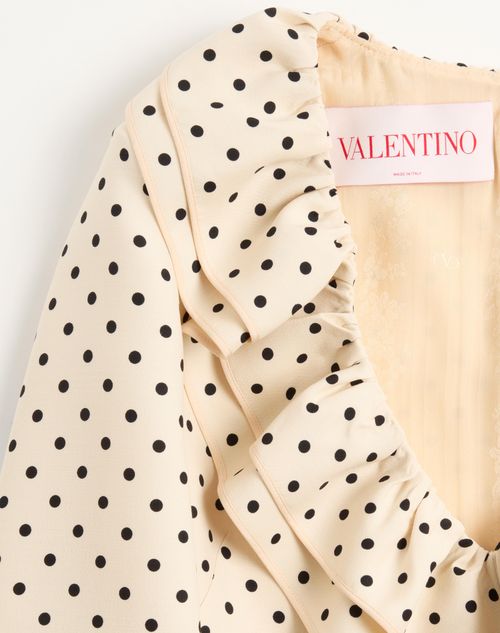 Valentino - Crepe Couture Short Dress With Plusdepois Print - Birch/black - Woman - Woman Ready To Wear Sale