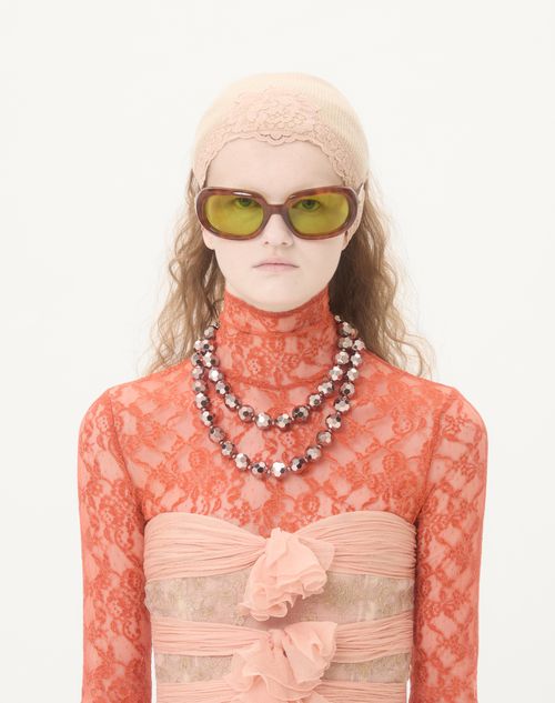 Valentino - Crepponne Chiffon Dress - Swirl Pink/gold - Woman - Dresses