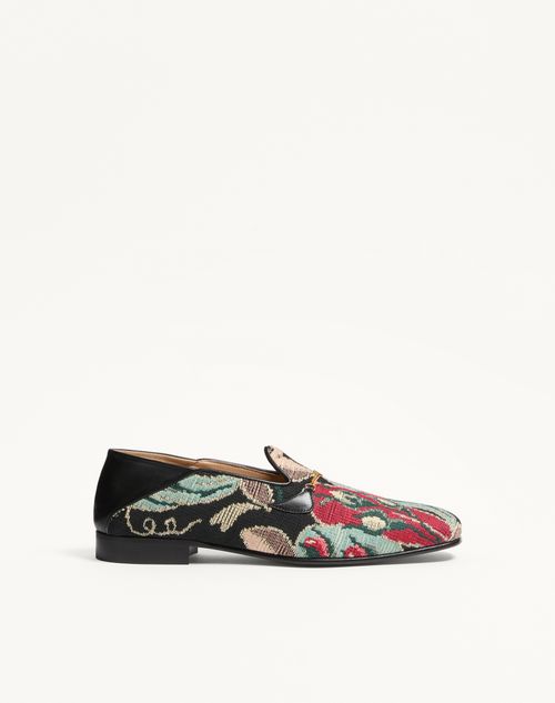 Valentino Garavani - Jiggie Loafer In Gobelin Fabric - Multicolour - Man - Loafers And Drivers