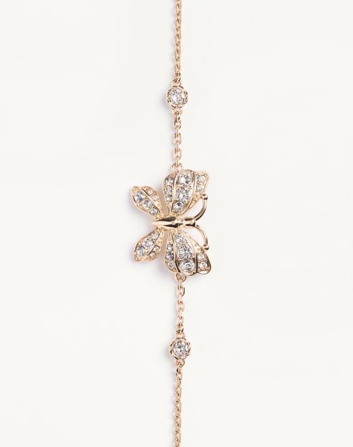 Valentino Garavani - Flutterby Bracelet In Metal And Swarovski® Crystals - Platinum/crystal - Woman - Accessories