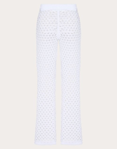 Valentino - Viscose, Lurex And Sequin Trousers - White - Woman - Trousers And Shorts