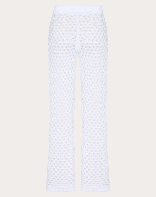 Valentino - Pantalon En Viscose, Lurex Et Sequins - Blanc - Femme - Shorts Et Pantalons