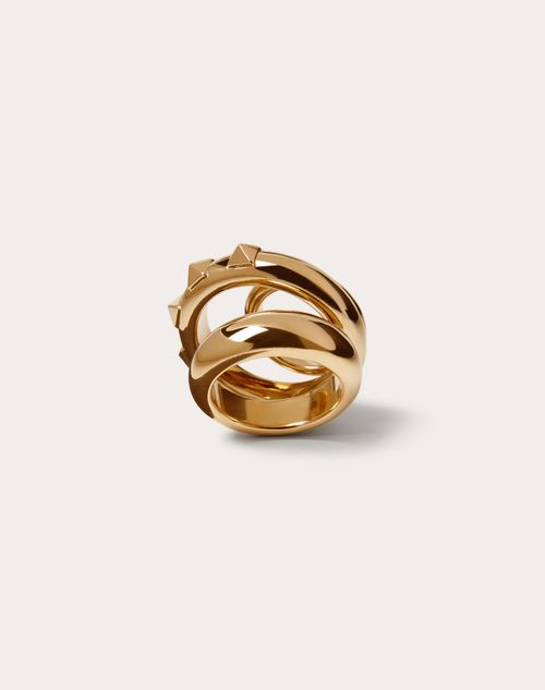 Valentino Garavani - Anillo Rockstud De Metal - Oro - Mujer - Rebajas De Bolsos Y Accesorios Para Mujer