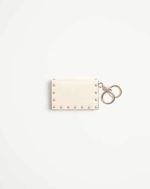Valentino Garavani - Valentino Garavani Rockstud Charm In Grainy Calfskin - Ivory - Woman - Wallets And Small Leather Goods