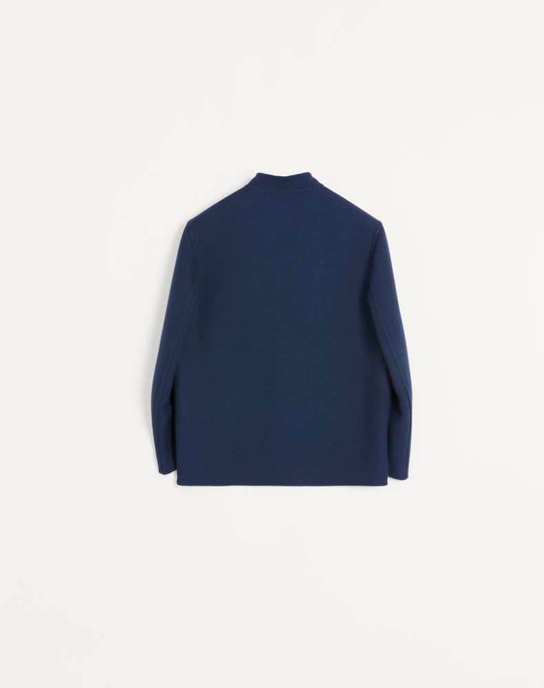 Valentino Double Wool Jacket With Mandarin Collar Man Indigo 52