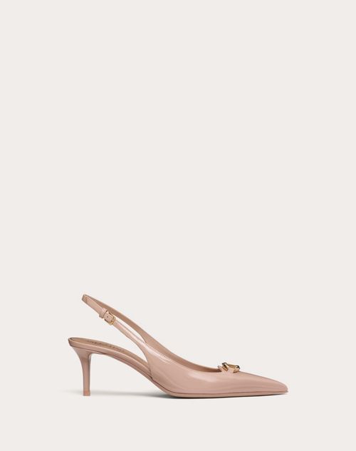 Valentino Garavani - Vlogo The Bold Edition Slingback Pumps In Patent Leather 60mm - Beige Rose - Woman - Pumps
