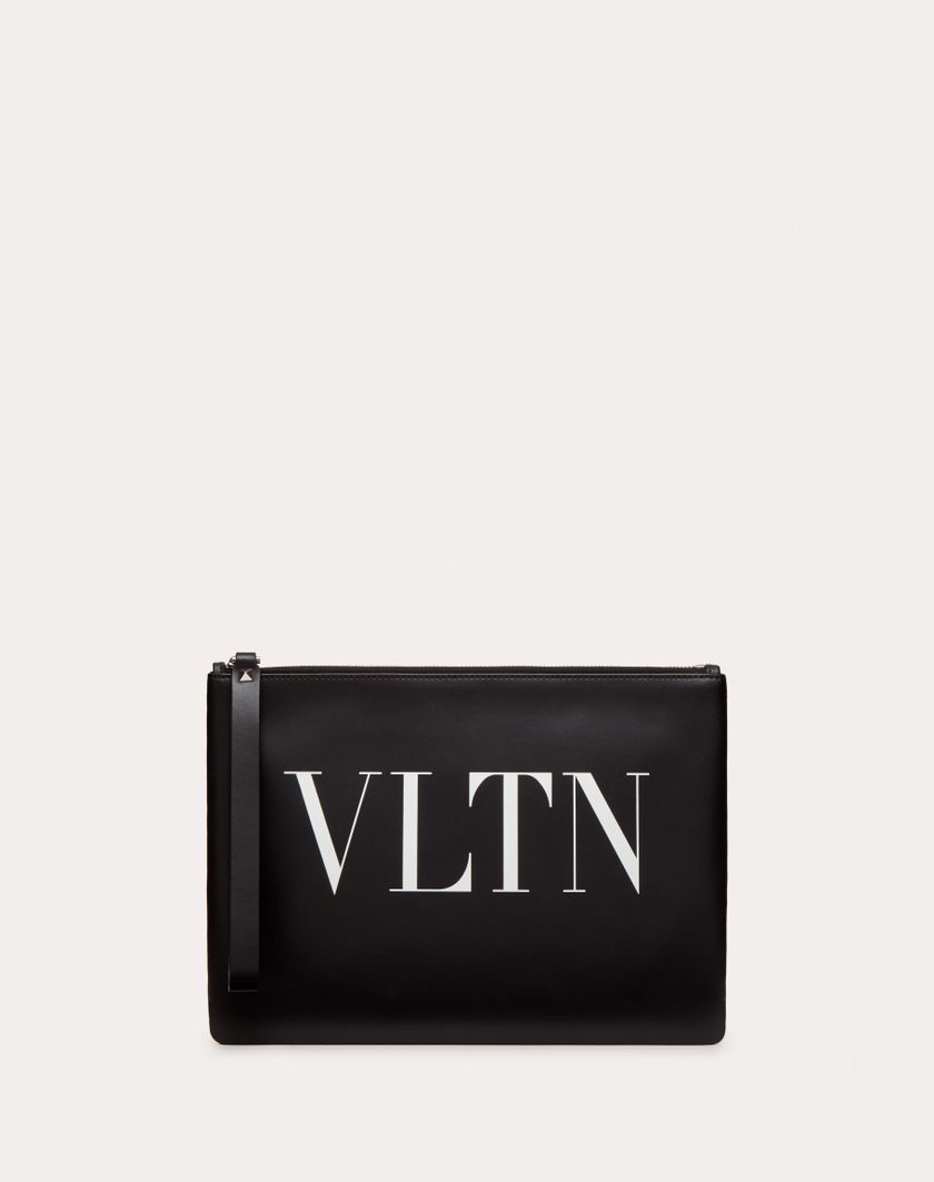 Valentino Handbags Pouch Vltn In Vitello per Uomo in Nero/bianco | Valentino IT