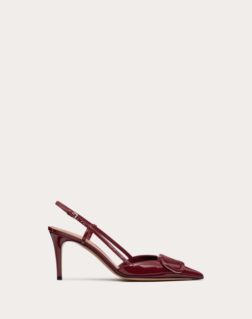 Valentino Garavani - Décolleté Slingback Vlogo Signature In Vernice 80mm - Bordeaux - Donna - Décolleté