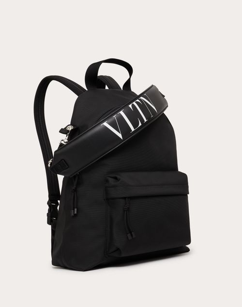 Vltn Nylon Backpack for Man in Black white Valentino DK