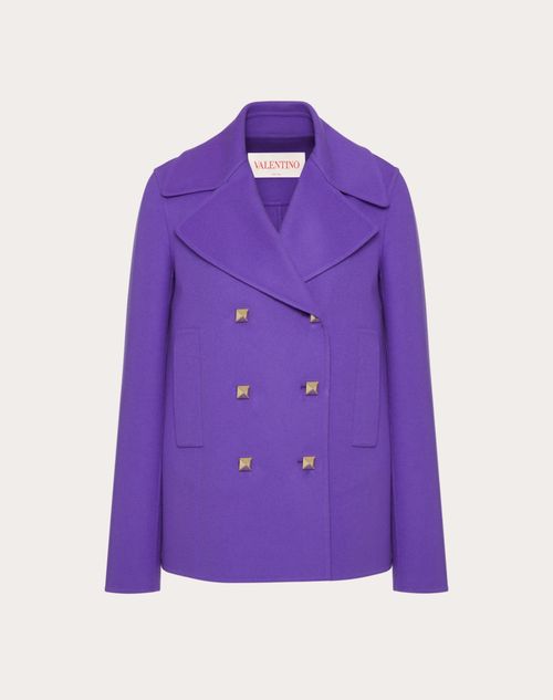 Valentino - Compact Drap Peacoat - Rich Violet - Woman - Ready To Wear